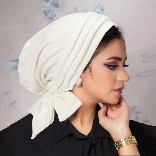 Gorra de quimioterapia turbante de color liso preatada islámica cáncer gorra - Imagen 12 de 20