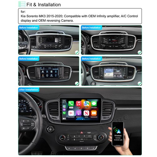 For Kia Sorento MK3 2015-2020 Android 13 Car Stereo Radio GPS Navi Apple Carplay - Picture 5 of 14