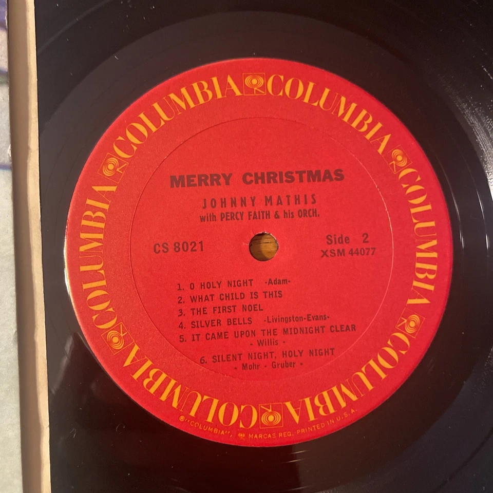 Johnny Mathis Merry Christmas LP Columbia Holiday Classic Stereo M-!!!! - Image 3 of 4