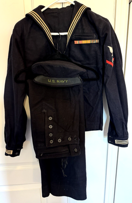 VTG. WW2 US Navy Dress Blue Enlisted Uniform Pants, Shirt, Hat & Ribbon Bar (S?) | eBay VTG. WW2 US Navy Dress Blue Enlisted Uniform Pants, Shirt, Hat & Ribbon Bar (S?) | eBay