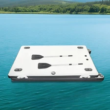 880lbs Inflatable Dock 2.5*1.6m Fishing Boat Floating Platform Craft w/Air Pump