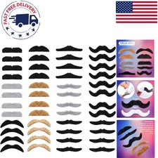 10 Unique Styles of Self-Adhesive Fake Mustaches for Ultimate Celebration Fun