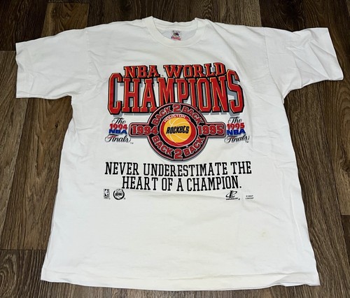 VINTAGE HOUSTON ROCKETS 1994 1995 BACK 2 BACK NBA WORLD CHAMPIONS Men's XL shirt
