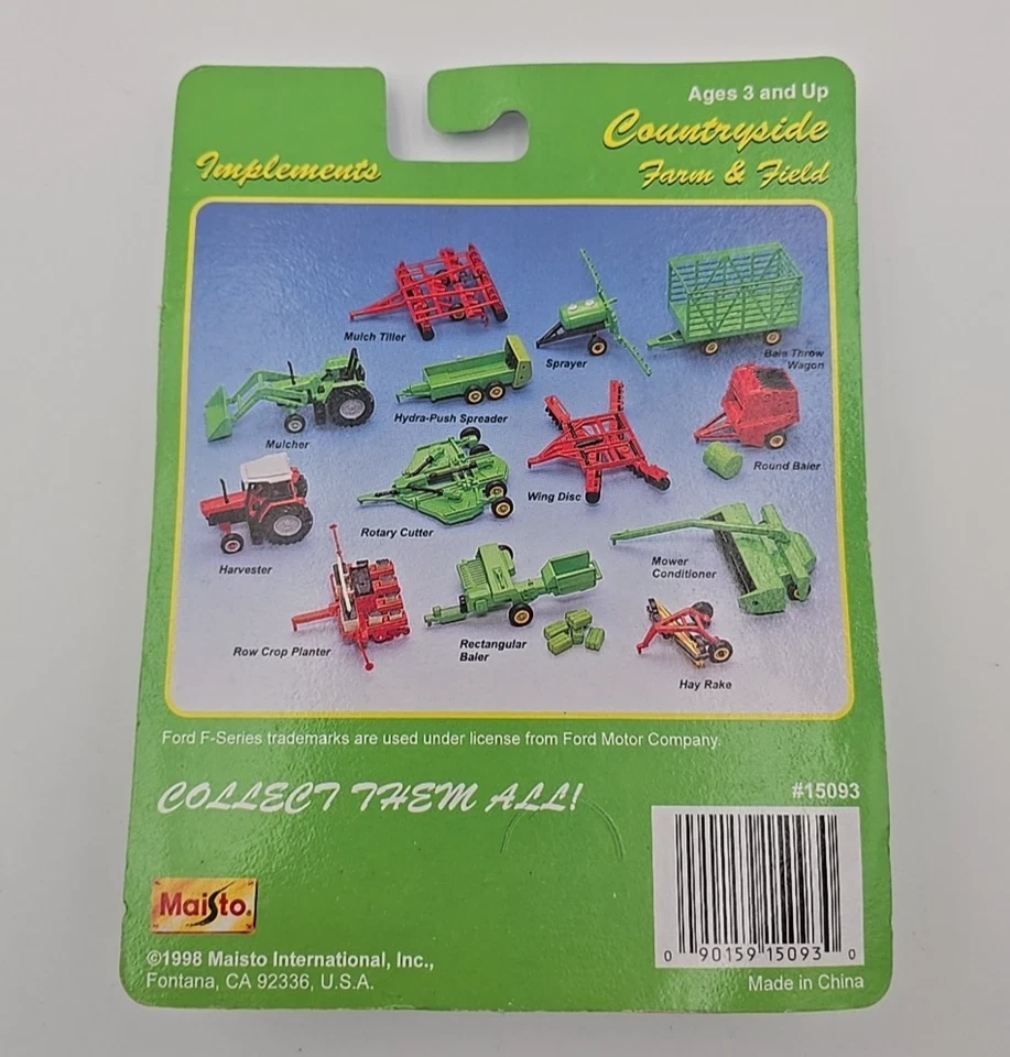 Maisto 1998 Countryside Farm & Field Implements Rectangular Baler &Bales #15093 - Image 2 of 4