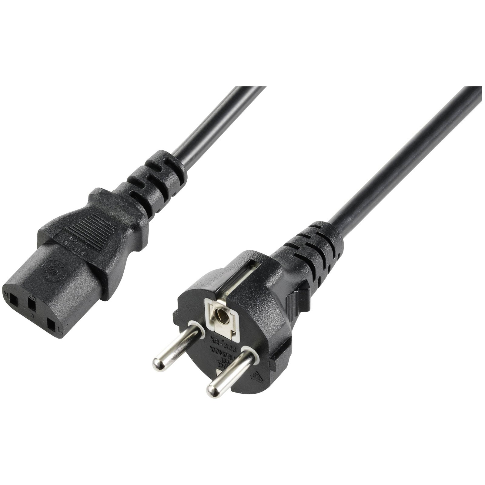 Sygonix Appliances Cable 2.5m spiral black C13/C14 connectors