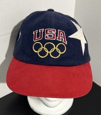 VTG Champion Brand Olympic Team Collection USA Rings Snapback Hat Cap 1996 90s