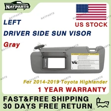 Left Driver Side Sun Visor w/ Light for 2014-2019 ToyotaHighlander74320-0E074-B0