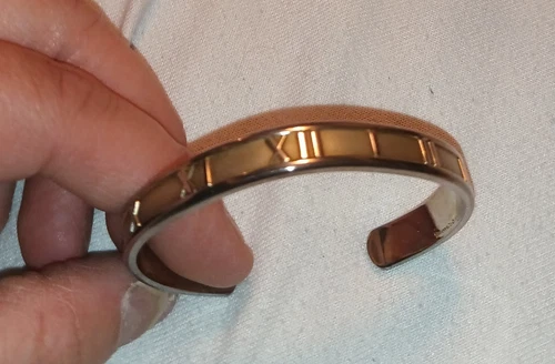 Tiffany & Co Atlas Cuff Bracelet and Ring Sterling Silver Vintage Roman Numeral