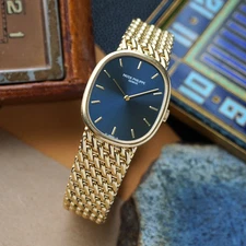 Patek Philippe Golden Ellipse Ref. 3848/17 Blue Sigma Dial 18k Yellow Gold 1990s