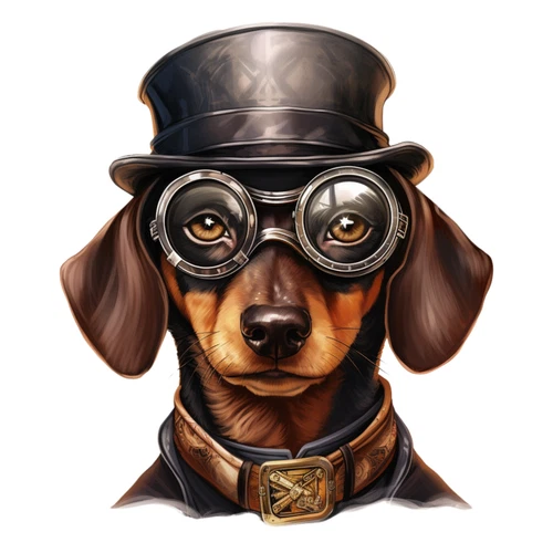 Steampunk Dog Steam Punk Animal Self Adhesive Vinyl Sticker