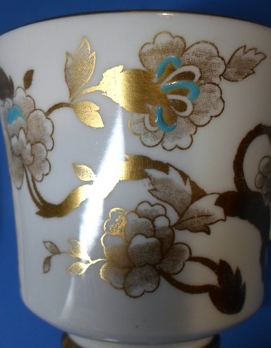 Antigua TAZA DE TÉ Y PLATILLO COALPORT DORADO Y TURQUESA Destacados English Bone China - Imagen 3 de 8