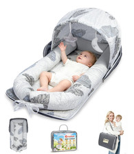 Baby Lounger, Portable Foldable Travel Lounger for Newborn 0-12 Month, Washable