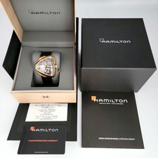 Hamilton Ventura Elvis80 Skeleton Auto Men's Watch GP/Rubber Condition