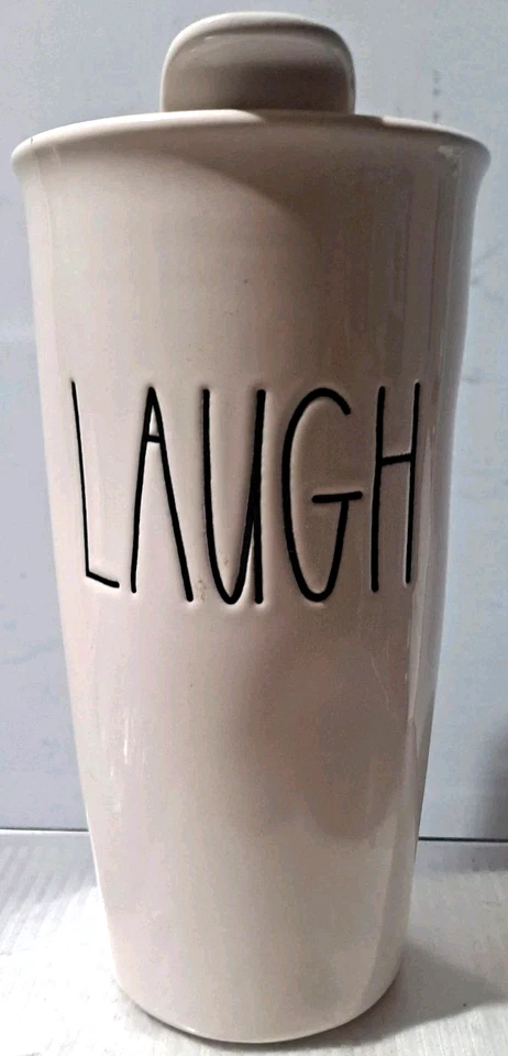 Taza de viaje de café blanca Rae Dunn, LAUGH, vaso colección artesanal de magenta  Foto 2 de 4