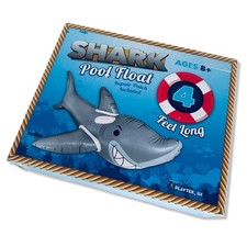 Shark Pool Float 4' Inflatable Ride On with Handles PLAYTEK Lake Beach Toy