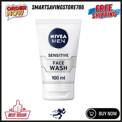 NIVEA MEN Sensitive Face Wash with Zero Percent Alcohol (100 Ml), Men'S Face Was