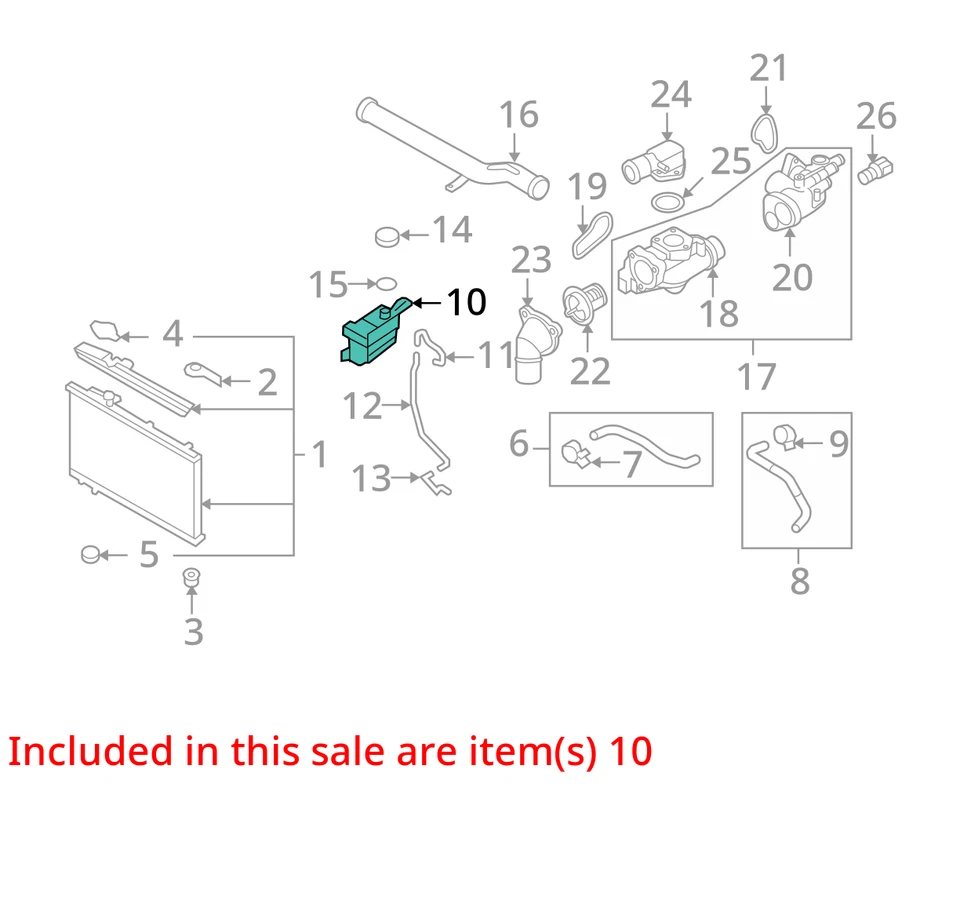 Hyundai Santa Fe 2010 botella de desbordamiento de refrigerante OEM 100 k millas - LKQ421045454 Foto 4 de 4