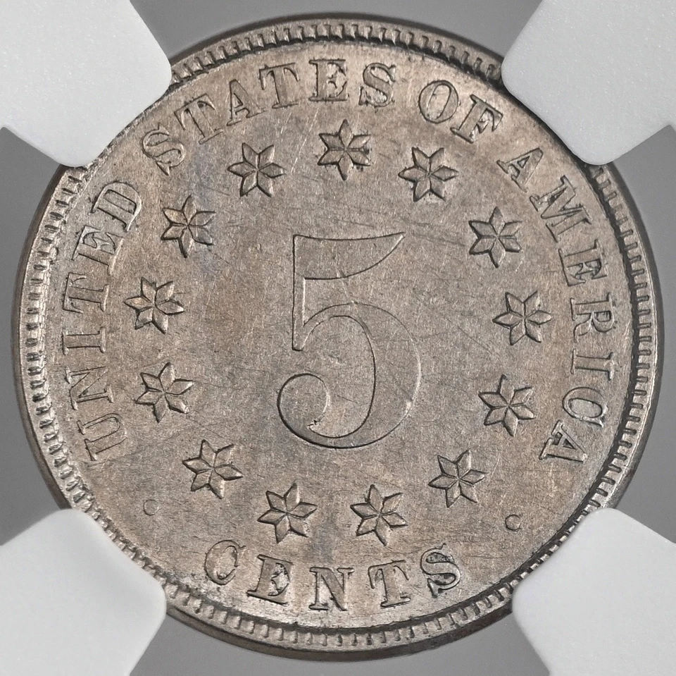 1882  5C SHIELD NICKEL  NGC AU DETAILS "CLEANED"   #8404747-008 - Image 3 of 4