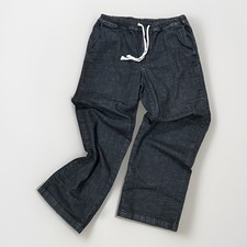 Eileen Fisher Organic Cotton Denim Drawstring Baggy Wide Pants Oversized Fit - S