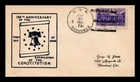 DR JIM STAMPS US CONSTITUTION RATIFICATION FDC SCOTT 835 NAVAL CANCEL COVER