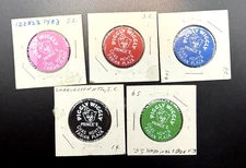 Piggly Wiggly Set (5) - Prince's - Chas  Hghts - 1¢ to 50¢ -  TOKEN PURGE