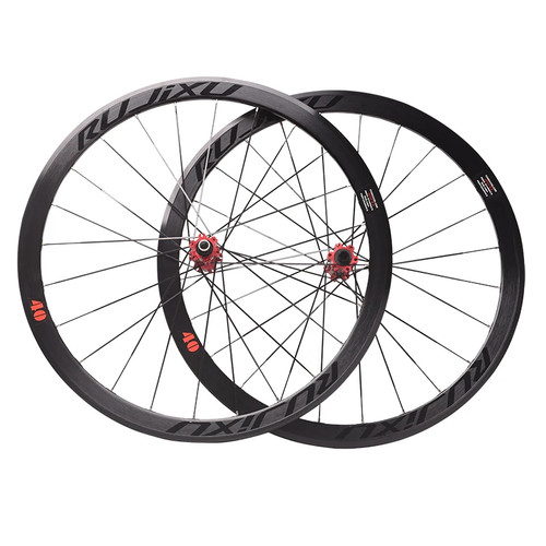 Buje de bloqueo central de fibra de carbono 700C freno de disco bicicleta de carretera juego de ruedas cubierta neumático - Imagen 19 de 21