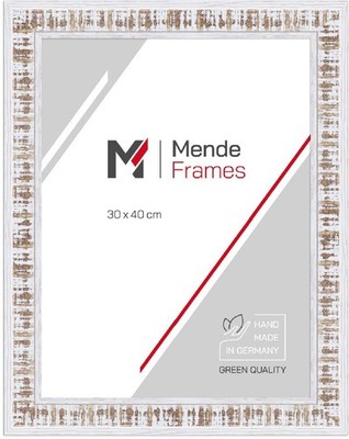 MendeFrames Bilderrahmen H630 Shabby-Chic 70x70 cm Antireflexglas weiß