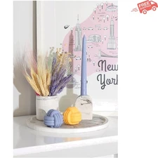 Handmade 29cm White Cement Serving Platter - Perfect for Candles & Plants