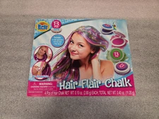 HAIR FLAIR CHALK 4 PIECES OF HAIR CHALK APPLICATORS WITH HAIR CHALK 4 HAIR BANDS
