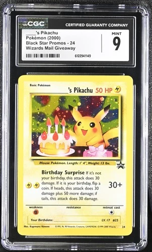CGC 9 MINT ____'s Pikachu 2000 Black Star Promos 24 Holo Pokemon Card