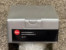 Genuine Leica M-Adapter L Black #18771 Complete with Box, Pouch, Caps. US seller