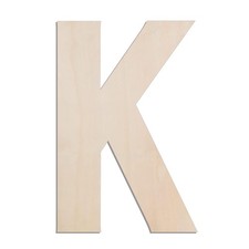 17 Inch Large Wooden Letter K Wood Crafts Wall Decor 1/4 Inch Thick Piece
