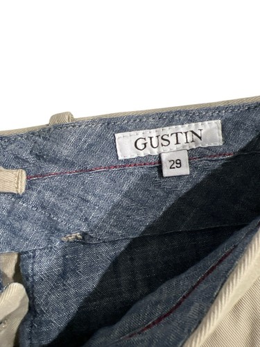 Gustin Pantaloni Dritti Kaki Bottoni Fly Twill Pantaloni Chino Uomo 29x29 - Foto 8 di 9
