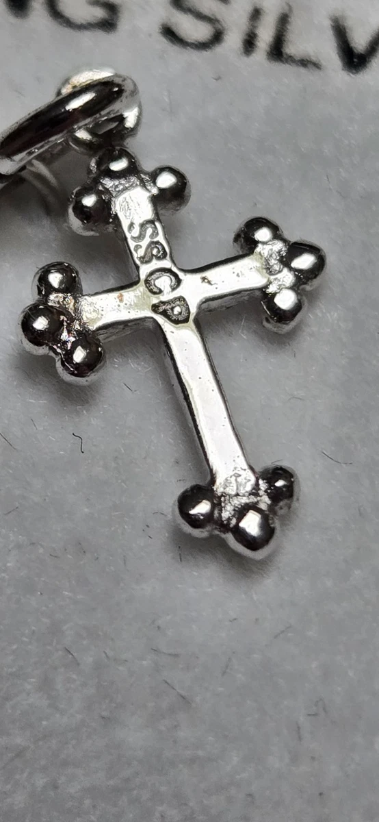 Sterling Silber 925 Kreuz Hänger Charm 3 Kugelspitzen signiert MPN S3600101