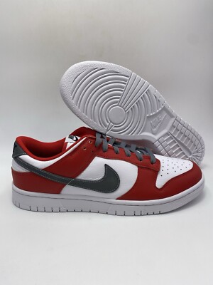 NIKE iD Dunk Low White Red Grey Shoes (FN0569 900) Men's Size 11