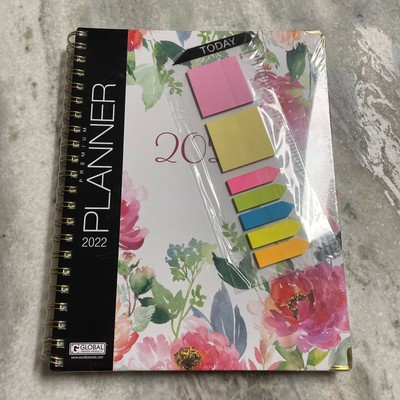 2022 Floral Spiral Planner 9'' x 11'' New in Wrapper with Post It Notes Included 