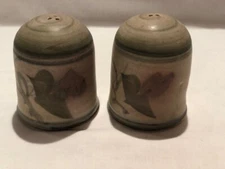 Vintage Studio Pottery Salt and Pepper Shakers Cylindrical Arts and Crafts Style
