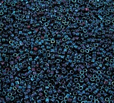 11/0 Miyuki DB0025 Metallic Blue Iris Delica Seed Beads, 5 Grams Tube DB-0025