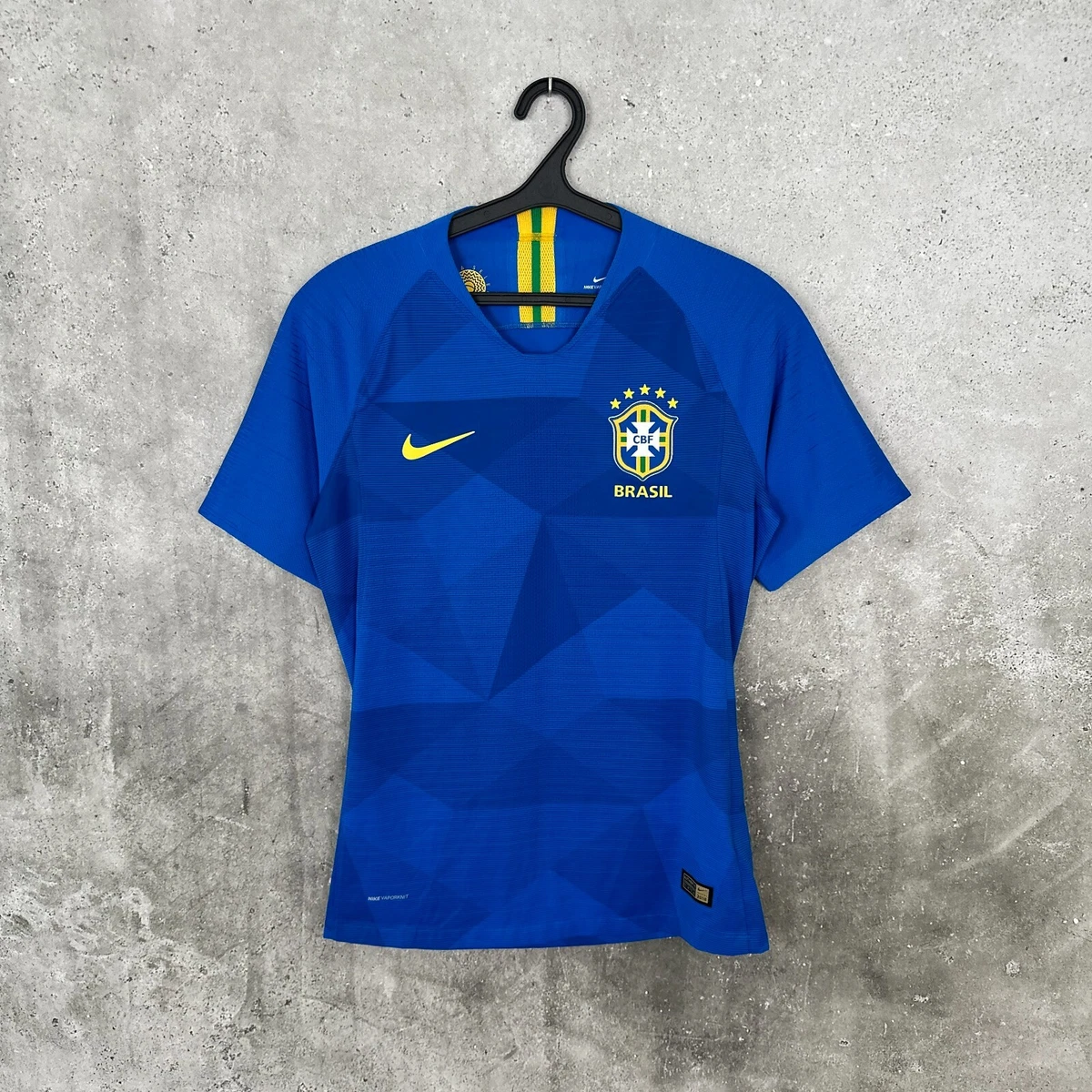 BRAZIL 2018 2019 AWAY MATCH ISSUE FOOTBALL SHIRT NIKE VAPORKNIT