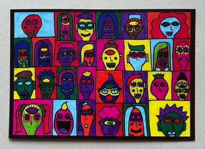Outsider Art Brut Signed Art Print, Unusual Wall Art Print, Strange Jay Snelling