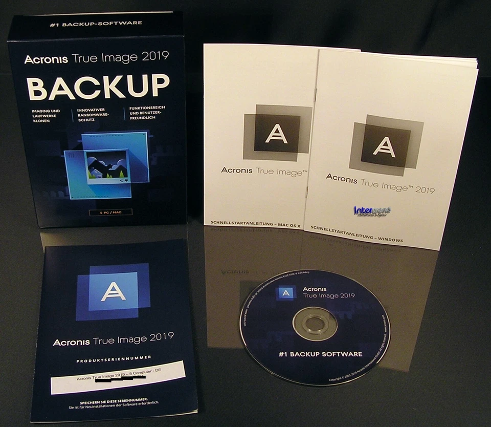Acronis True Image 2019 Vollversion 5 PC/Mac Box, CD + Universal Restore OVP NEU - Bild 2 von 4