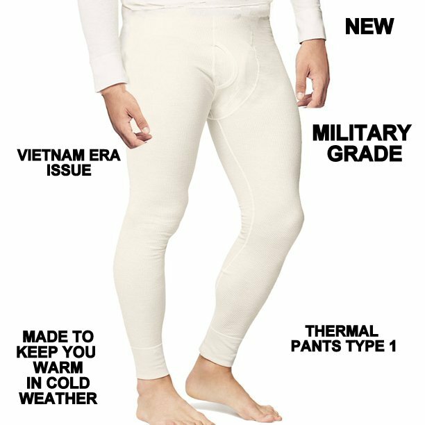 NWT MEN'S WINTER LIGHTWEIGHT THERMAL CREME UNDER DRAWERS TYPE-1 CLASS-1 SMALL