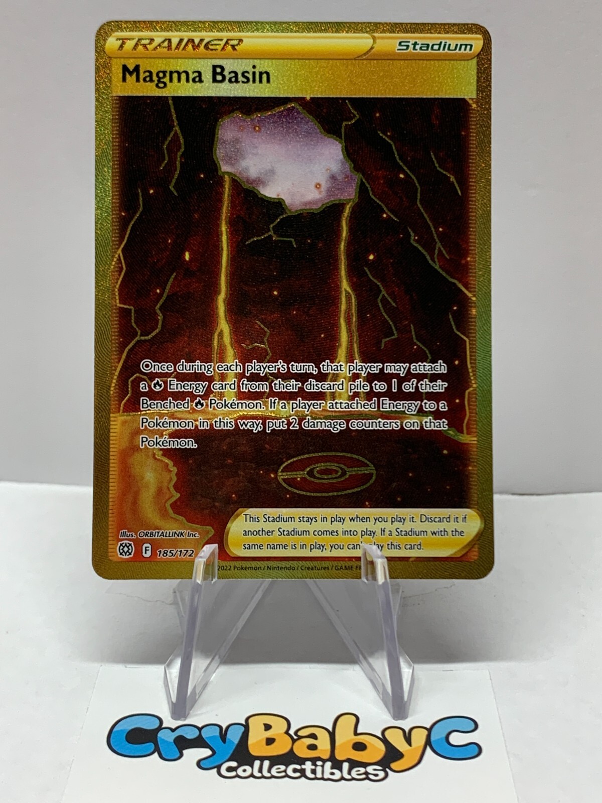 Pokemon Magma Basin 185/172 Brilliant Stars Sword & Shield SECRET RARE