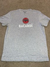BACARDI logo T-SHIRT - NEW UNUSED - Size XL X-Large - RUM - SUPER SOFT - GRAY