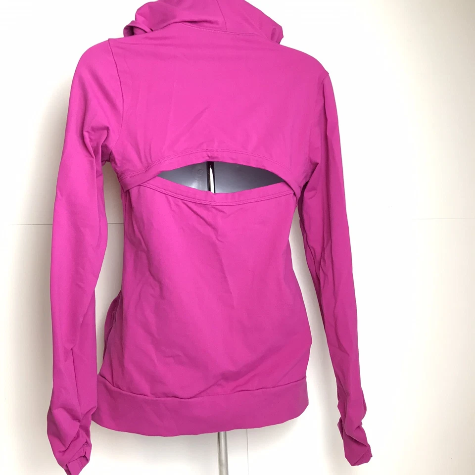 Sudadera Kos USA Cremallera Completa Atlética Rosa con Capucha Talla Mediana Para Mujer RR Foto 4 de 4