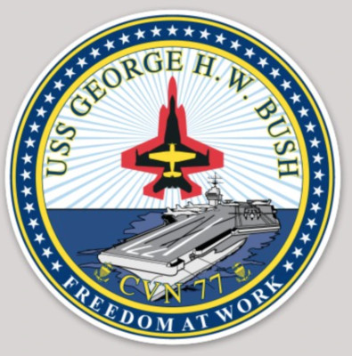 4'' NAVY USS GEORGE HW BUSH CVN-77 FREEDOM NAVAL SHIP VINYL DIE CUT DECAL STICKER