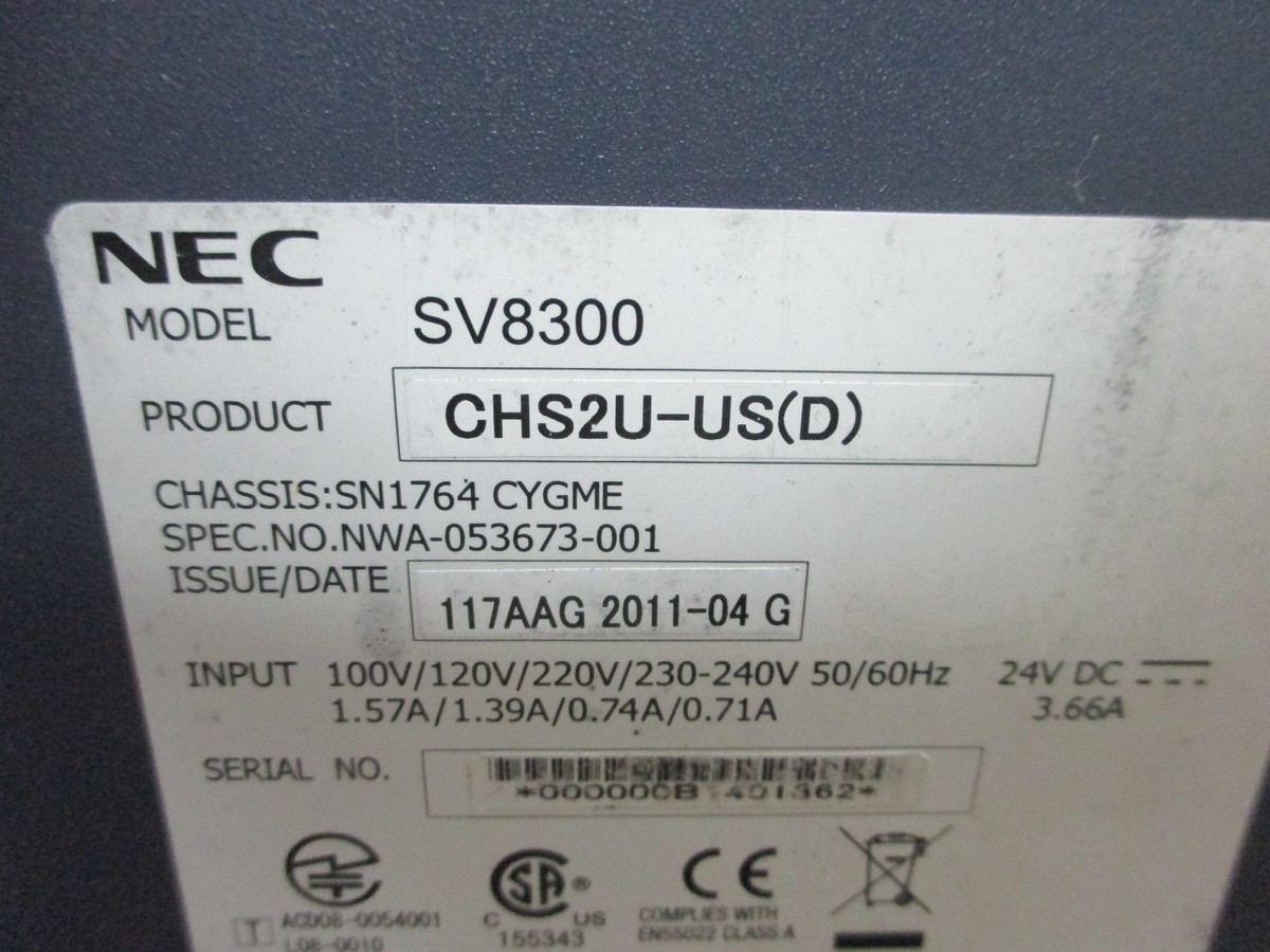 NEC Univerge SV8300 CHS2U-AC SN1764 CYGME Dual Processor NEC Univerge SV8300 CHS2U-AC SN1764 CYGME Dual Processor