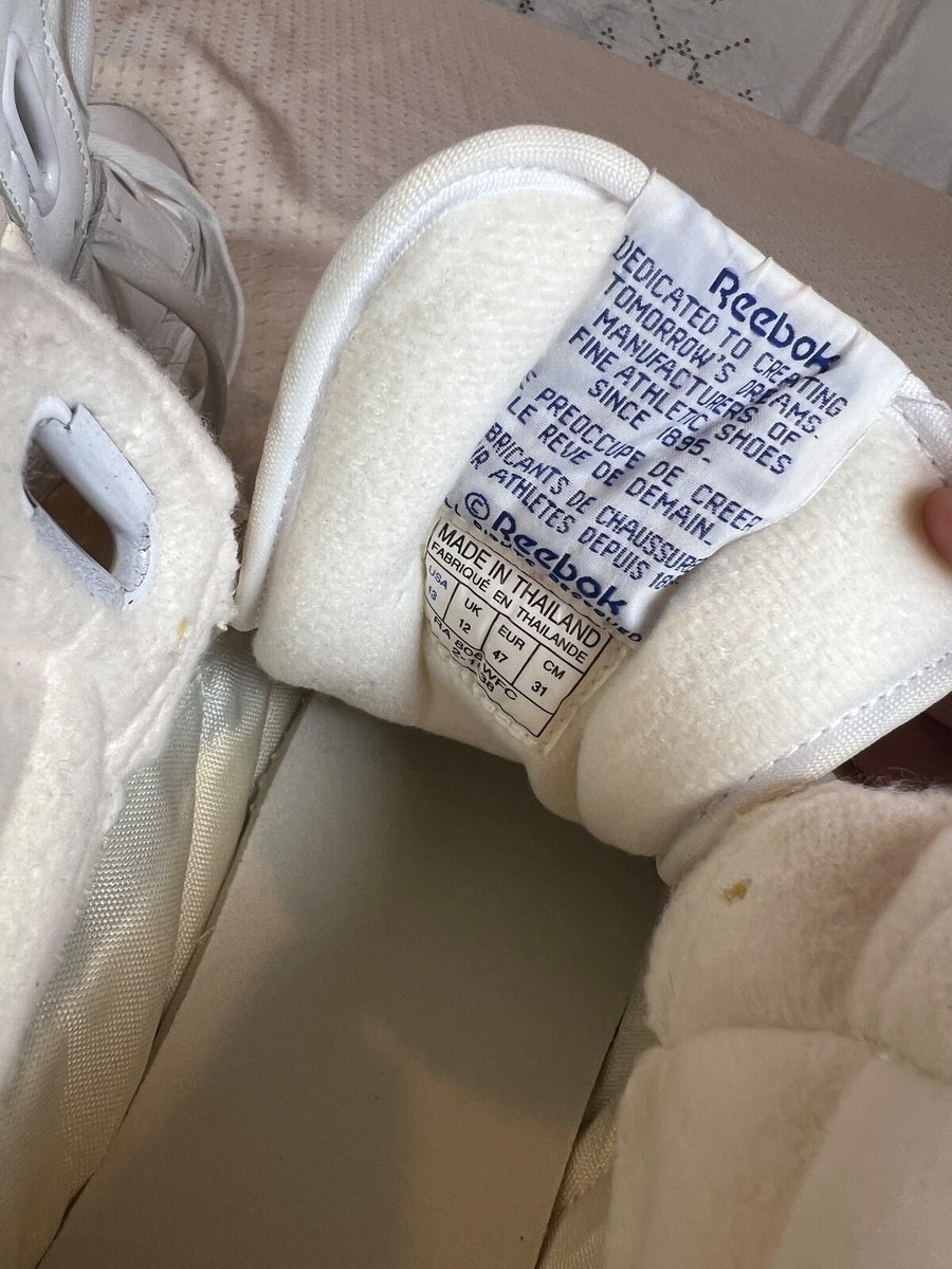 VTG 90s Reebok High Top All White Shoes Exo Fit Mens Size 13 RA806