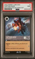 2022 DISNEY LORCANA 7 CAPTAIN HOOK D23 EXPO COLLECTOR' SET PSA 9