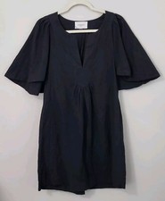 Tuckernuck Finley Flutter Dress Pomander Place Dress Small Black V Neck Pockets